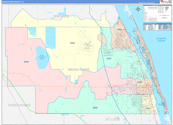 Indian River County, FL Zip Code Map
